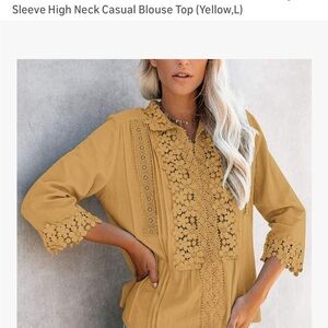 Mustard Yellow Lace Blouse